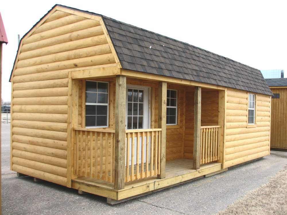 LOG CABIN Portable Storage Building Sheds Barns Kansas | eBay